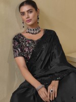 Black Pure Banarasi Tuscany Saree